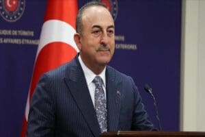 Dışişleri Bakanı Mevl&uuml;t &Ccedil;avuşoğlu, başkent Kiev yakınlarında aralarında Ukrayna İ&ccedil;işleri
