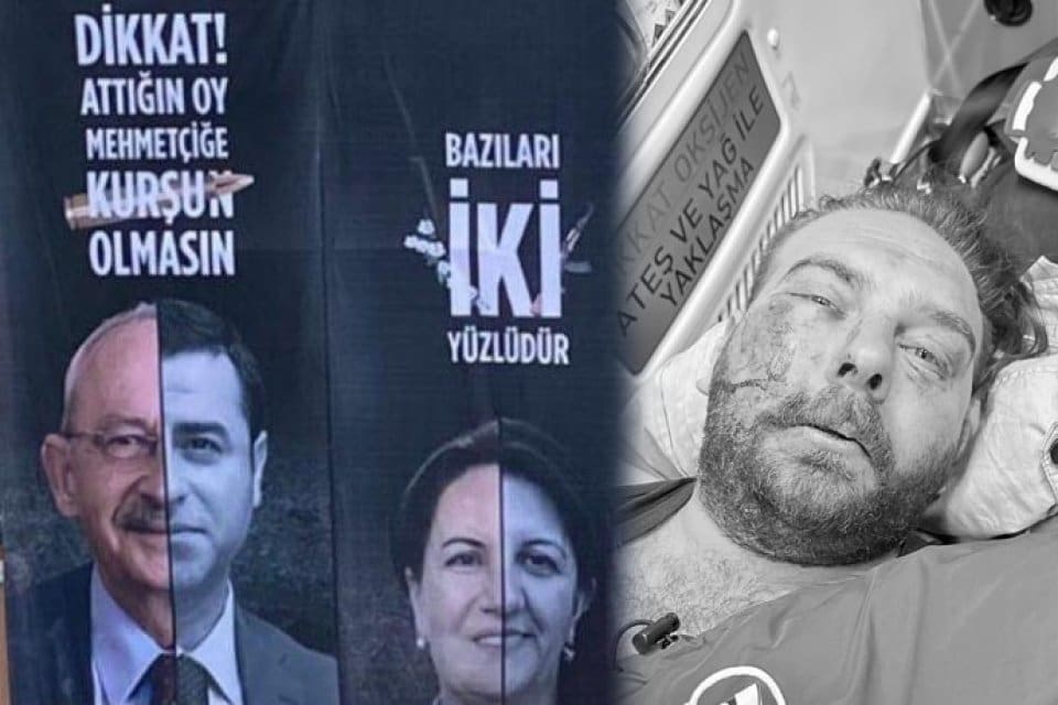 Ankara'da Millet İttifakı'nın cumhurbaşkanı adayı Kemal Kılı&ccedil;daroğlu'nu hedef alan bir