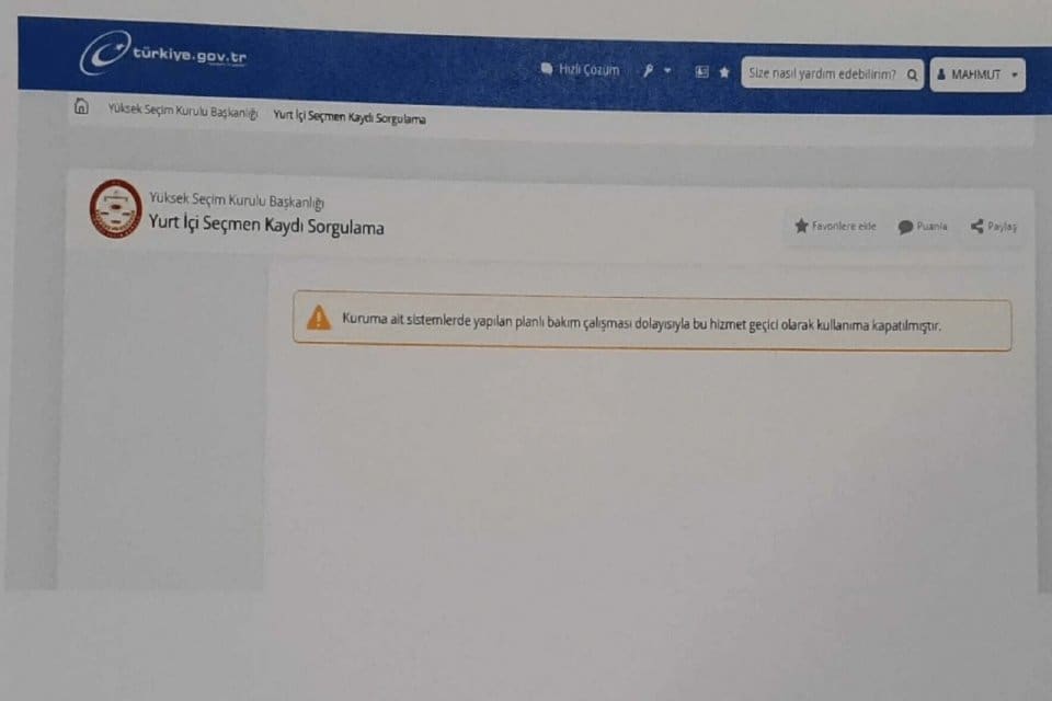 Se&ccedil;imlere sayılı g&uuml;nler kala e-Devlet &uuml;zerinden se&ccedil;men kayıtlarını sorgulamak isteyen