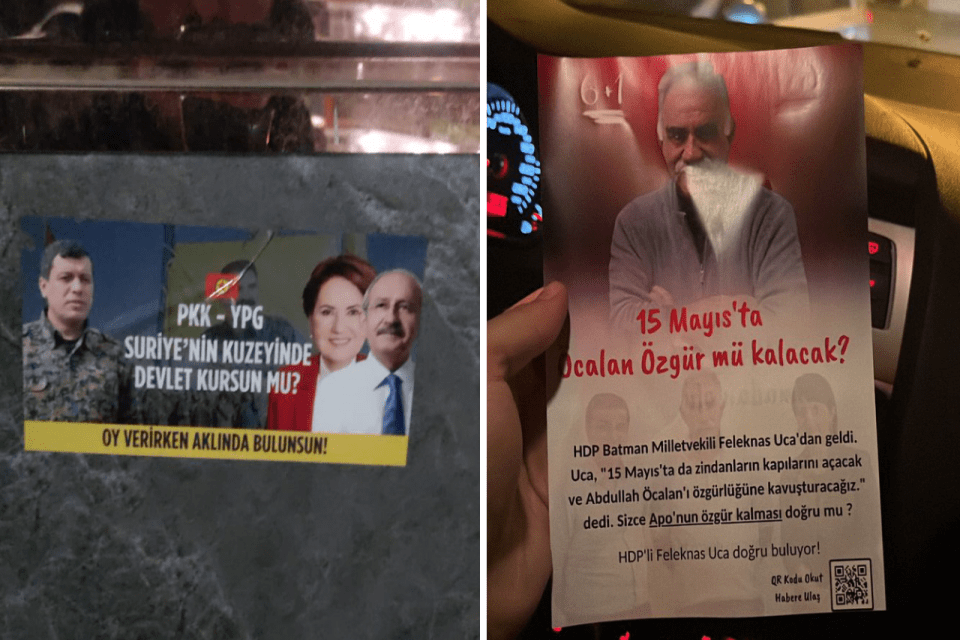 Broş&uuml;rlerde 15 Mayıs'ta PKK lideri Abdullah &Ouml;calan'ın serbest bırakılacağı savunuldu.
