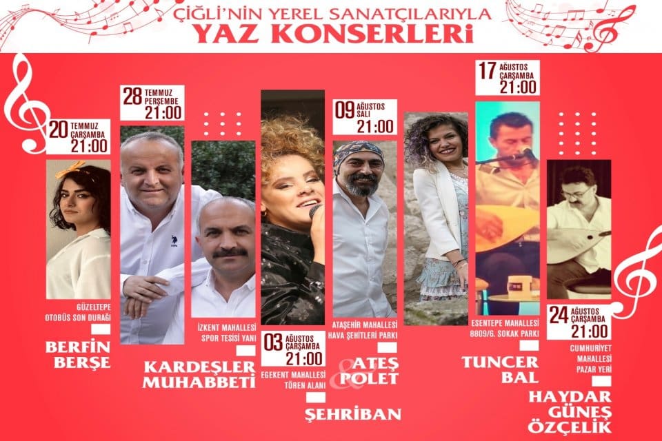 &Ccedil;iğli Belediyesi, farklı mahallelerde d&uuml;zenlediği yaz konserleri etkinliğinde &Ccedil;iğli&rsquo;nin yerel