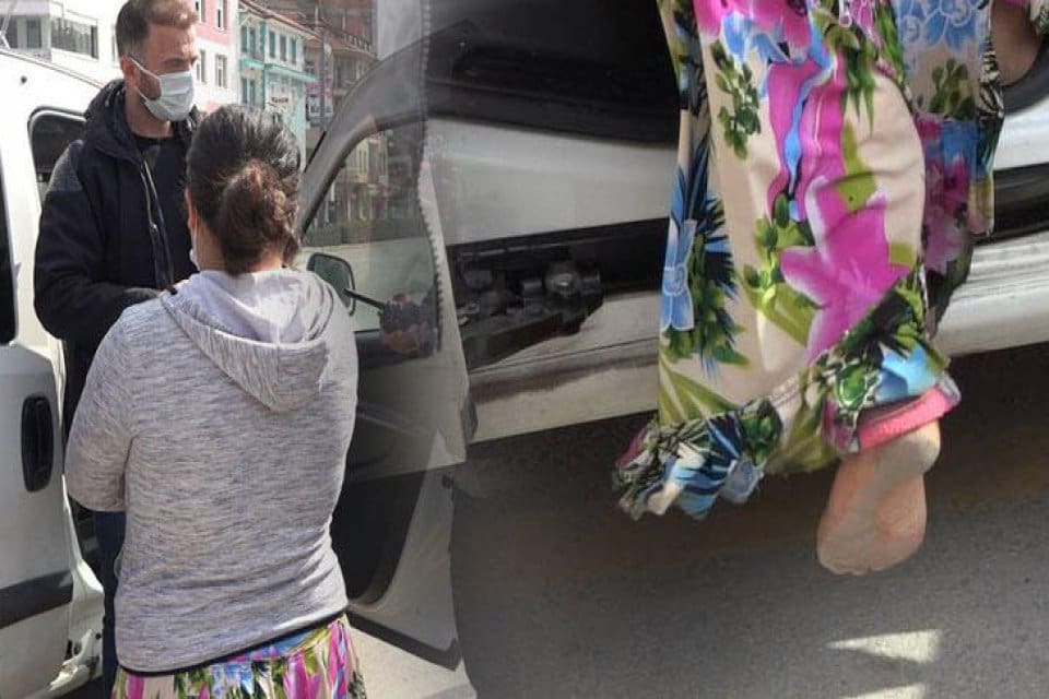 &Ccedil;orum'da bir kadın, &ccedil;ıplak ayak 2 kilometre koşarak geldiği kontrol