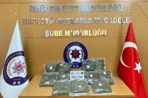 İzmir'in Kemalpaşa il&ccedil;esinde, polis ekiplerince yapılan uygulamada bir otomobilden 11