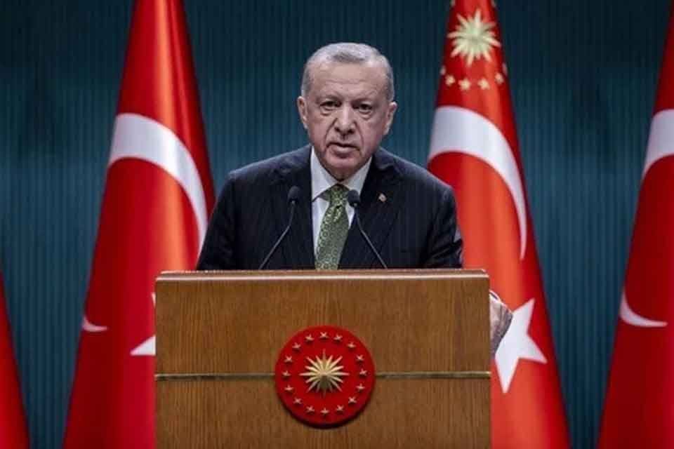 Cumhurbaşkanı Erdoğan, kabine toplantısı sonrası konuşuyor. Erdoğan'ın 3600 ek g&ouml;stergenin