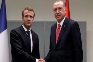 Cumhurbaşkanı Recep Tayyip Erdogan, Fransa Cumhurbaşkanı Emmanuel Macron ile bir