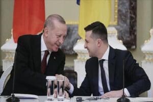 Cumhurbaşkanı Erdoğan, Ukrayna Devlet Başkanı Zelenskiy ile g&ouml;r&uuml;şmesinde tahıl sevkiyatındaki