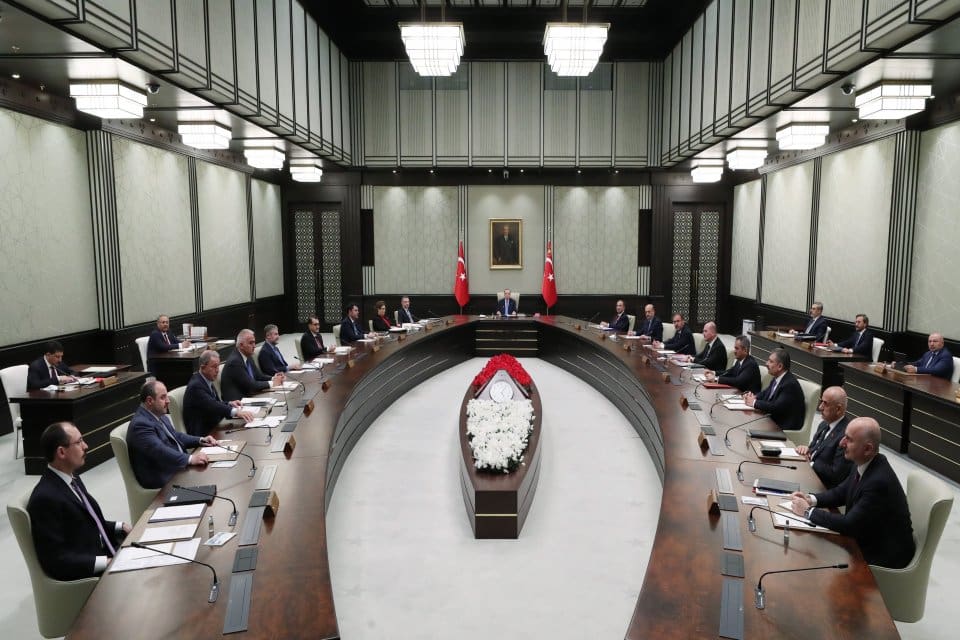 Cumhurbaşkanlığı Kabinesi, bugün Beştepe'de Cumhurbaşkanı Recep Tayyip Erdoğan başkanlığında toplandı.