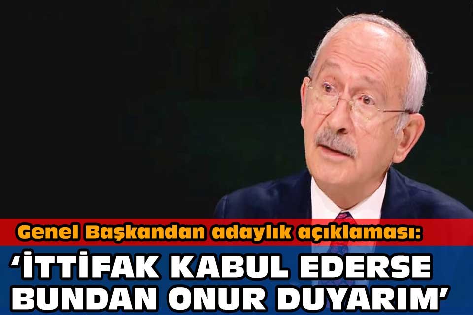 CHP Lideri Kemal Kılı&ccedil;daroğlu,&nbsp; katıldığı televizyon yayınında, kendisine sorulan "Cumhurbaşkanı