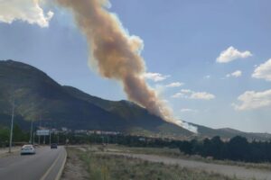 Denizli'nin Merkezefendi il&ccedil;esindeki ormanlık alanda yangın &ccedil;ıktı. Yerleşim yerleri yakınındaki