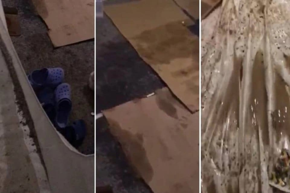 Deprem b&ouml;lgesinde akşam saatlerinde sağanak yağış etkili oldu. &Ccedil;adır kentlerde