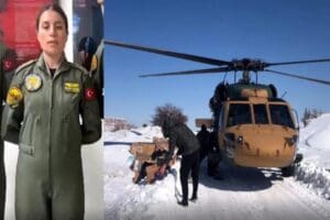 Kara Havacılık Komutanlığı'nda g&ouml;revli Kara Pilot Y&uuml;zbaşı Merve Nergiz ve