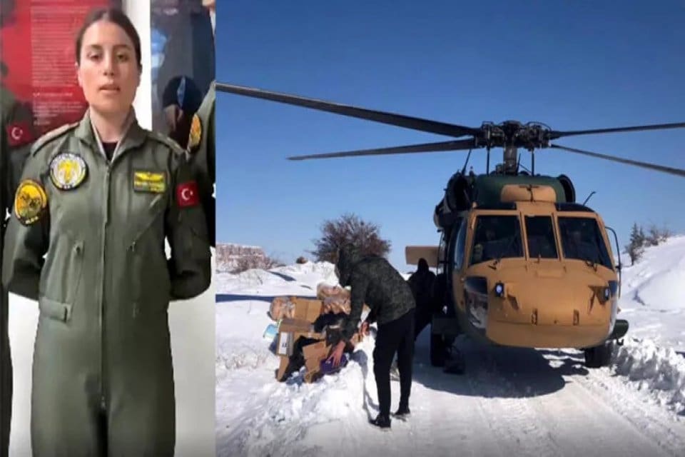 Kara Havacılık Komutanlığı'nda g&ouml;revli Kara Pilot Y&uuml;zbaşı Merve Nergiz ve
