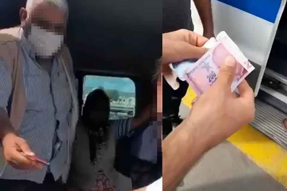 İzmir'in Bornova il&ccedil;esinde, eşiyle birlikte dilencilik yaparken zabıta ekiplerinin denetimine