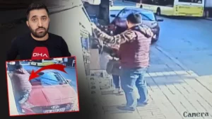 &Uuml;sk&uuml;dar'da &ouml;zel bir ara&ccedil;la direksiyon eğitimi alan&nbsp;s&uuml;r&uuml;c&uuml;&nbsp;kaldırıma &ccedil;ıkarak baba ile