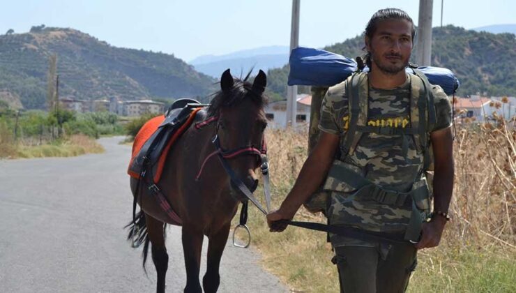 Doğa ve hayvan hakları için İzmir'den atı ile Batman'a yürüyor