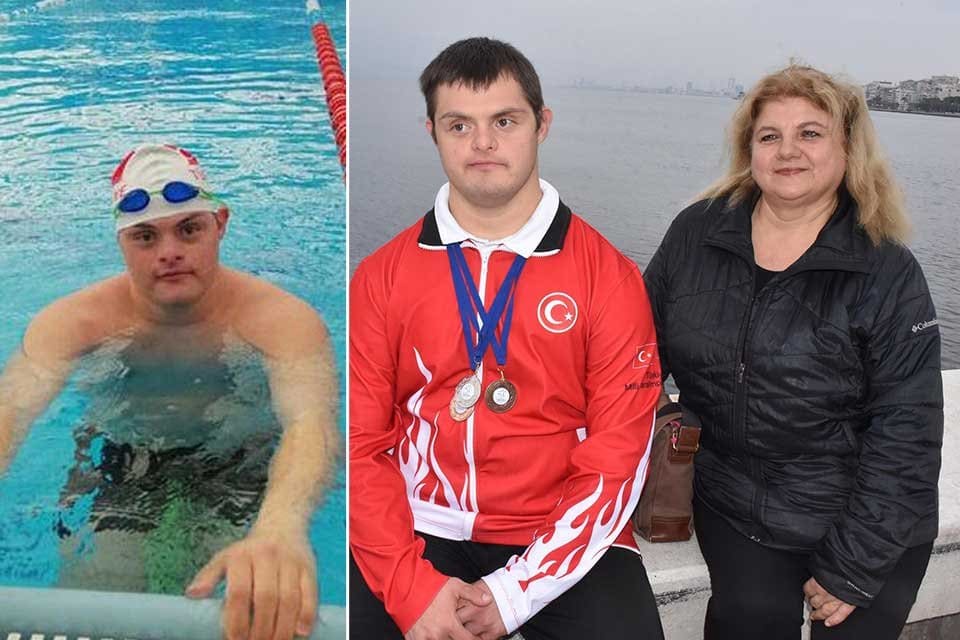 İzmir'de yaşayan down sendromlu milli y&uuml;z&uuml;c&uuml; &Ouml;zg&uuml;n &Ouml;ktem (25), İtalya'daki