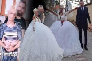 Aydın&rsquo;ın Karacasu ilesinde yapılan bir d&uuml;ğ&uuml;nde gelinlik giyip il&ccedil;eye bağlı