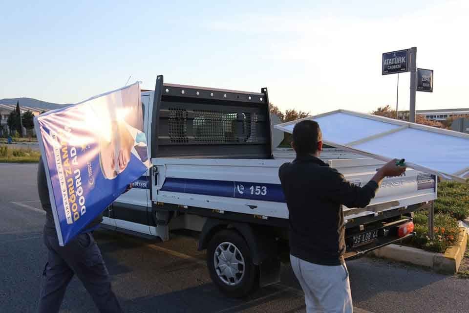 Yaklaşan Cumhurbaşkanlığı ve Milletvekili se&ccedil;imleri kapsamında siyasi partiler, pankart ve