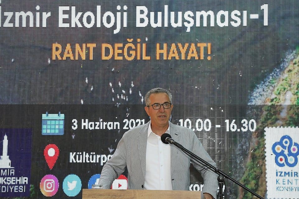 İzmir Ekoloji Buluşması&rsquo;nda konuşan Gaziemir Belediye Başkanı Halil Arda, n&uuml;kleer
