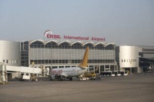 Irak'ın Erbil kentindeki ABD askerlerinin de bulunduğu Uluslararası Erbil Havaalanı'na