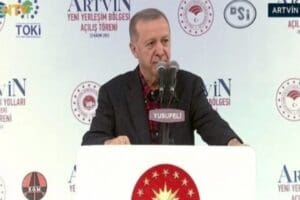 Artvin Yusufeli Barajı'nın a&ccedil;ılış t&ouml;reninde konuşan Cumhurbaşkanı Erdoğan, Pen&ccedil;e-Kılı&ccedil; hava