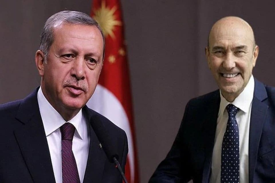 Cumhurbaşkanı Erdoğan, 9. Eyl&uuml;l'deki kutlamalarda İzmir B&uuml;y&uuml;kşehir Belediye Başkanı Tun&ccedil;