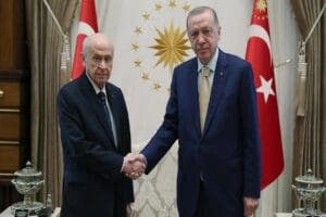 Cumhurbaşkanı Recep Tayyip Erdoğan, MHP Genel Başkanı Devlet Bah&ccedil;eli ile