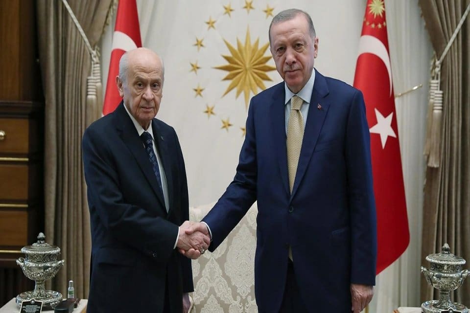 Cumhurbaşkanı Recep Tayyip Erdoğan, MHP Genel Başkanı Devlet Bah&ccedil;eli ile