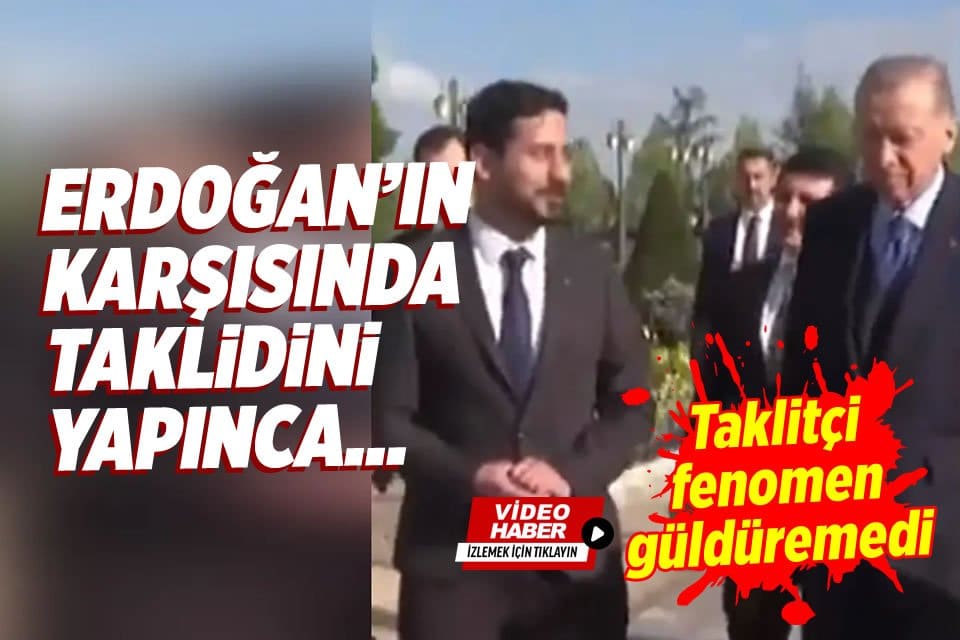 Cumhurbaşkanı ve AK Parti Genel Başkanı Recep Tayyip Erdoğan'ı taklit
