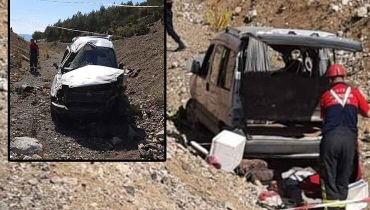 Feci kaza, şarampole devrildi: Sürücü ve eşi kurtarılamadı