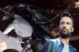 Bursa'da Gebze-Orhangazi-İzmir otoyolu &uuml;zerinde meydana gelen trafik kazasında, yolda savrulan