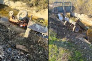 Aydın'ın K&ouml;şk il&ccedil;esinde, sulama kanalına devrilen trakt&ouml;r&uuml;n s&uuml;r&uuml;c&uuml;s&uuml; Derviş Taş