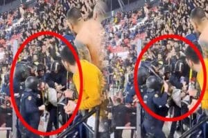 Sevilla deplasmanında Fenerbah&ccedil;e'yi desteklemek i&ccedil;in trib&uuml;nleri dolduran sarı lacivertli taraftarlar,
