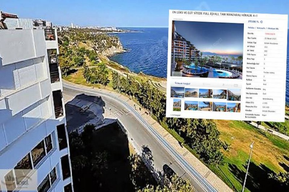 Antalya'nın Konyaaltı ilçesinde deniz manzaralı lüks daire için aylık 255