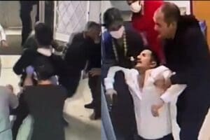 Gaziantep'te, İnayet Top&ccedil;uoğlu Hastanesi'nde bir grup hasta yakını, serumu ge&ccedil;