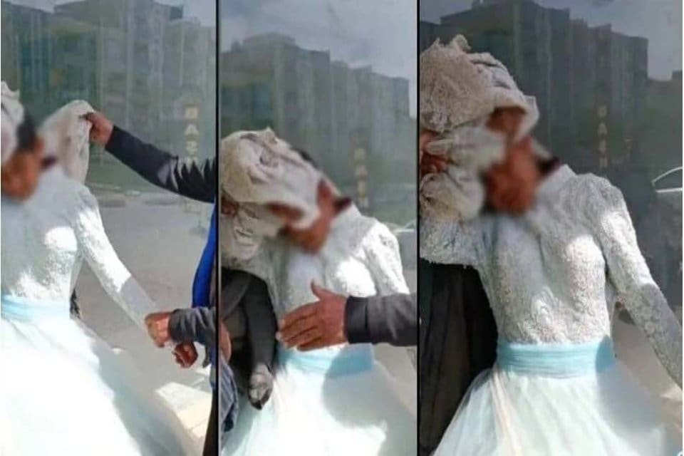 Şanlıurfa'da bir erkek &ccedil;ocuğunun, &uuml;zerinde gelinlikle &ccedil;ekilen videosunu sosyal medyada