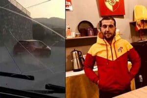 İZMİR'in Karaburun ilçesinde, yolun karşısına geçmeye çalışan, Göztepe taraftarı Barış