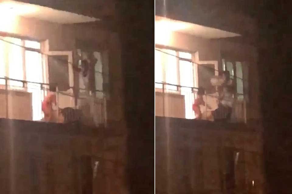 İzmir'in Aliağa il&ccedil;esinde T.Y. (27), &ccedil;ocuklarının g&ouml;z&uuml; &ouml;n&uuml;nde İranlı eşi