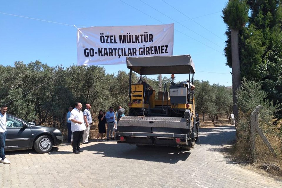 Güzelbahçe Yelki Mahallesi’inde tarım alanına yapılmak istenen go-kart pisti projesine