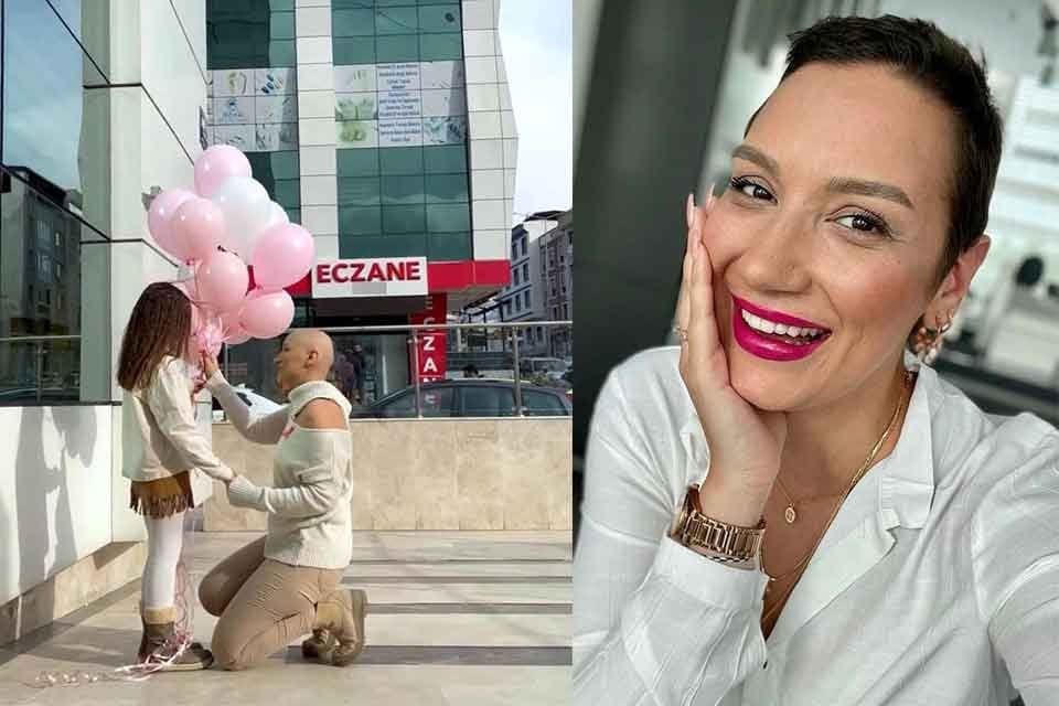 İZMİR'de yaşayan Hande &Ccedil;oban (34), yakalandığı meme kanserini ge&ccedil;irdiği 2
