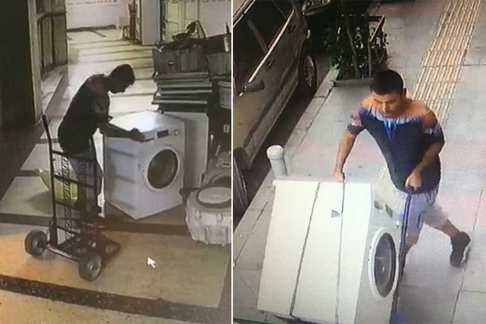 İzmir'in Konak il&ccedil;esindeki bir iş hanındaki beyaz eşya tamir d&uuml;kkanına