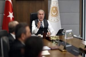 Milli Savunma Bakanı Hulusi Akar başkanlığında birlik komutanlarının katılımıyla video