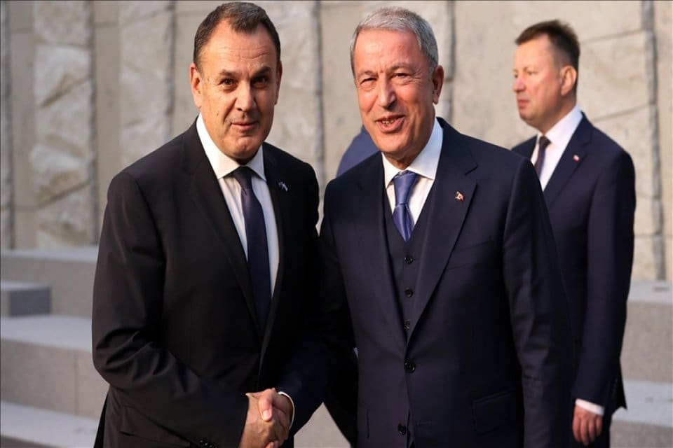 Milli Savunma Bakanı Hulusi Akar, Yunanistan Savunma Bakanı Nikos Panagiotopoulos