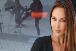 Karab&uuml;k'te bir şahıs, işyerinin &ouml;n&uuml;ne reklam maksadıyla konulan &uuml;nl&uuml; sanat&ccedil;ı