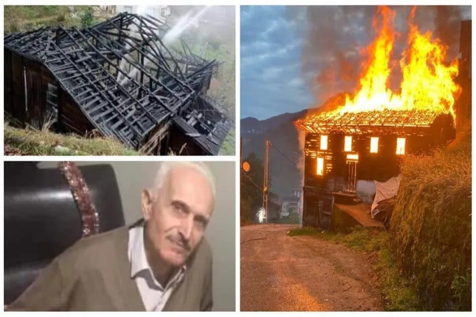 Trabzon'un Of il&ccedil;esinde&nbsp;Mehmet Bıyıkoğlu, yalnız yaşadığı&nbsp;2 katlı ahşap evinde &ccedil;ıkan