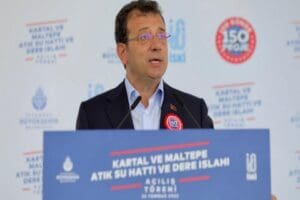 Kartal-Maltepe Atık Su Hattı ve Dere Islahı A&ccedil;ılış T&ouml;reni'nde konuşan