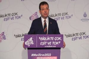 İBB Başkanı Ekrem İmamoğlu Mor Zirve&rsquo;nin a&ccedil;ılışında Cumhurbaşkanı kararı ile