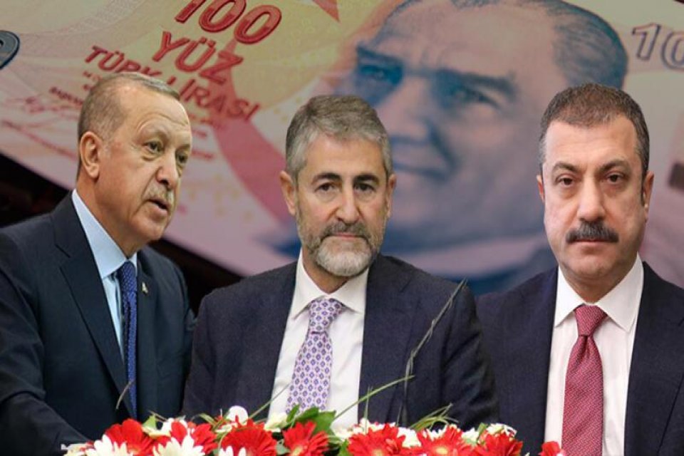 Cumhurbaşkanı Recep Tayyip Erdoğan, Hazine ve Maliye Bakanı Nureddin Nebati,