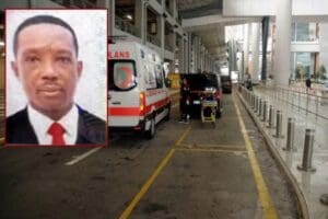 Diplomatik pasaport sahibi Liberyalı Aberkah Samuel Kwame, d&uuml;n İstanbul Havalimanı'na