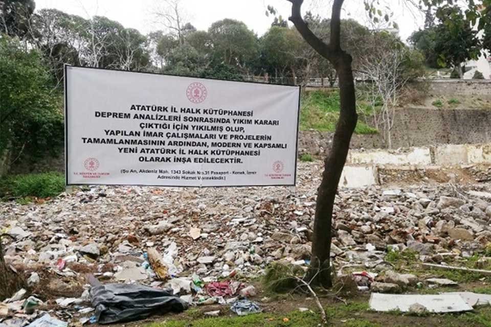 İzmir&rsquo;de d&ouml;rt yıl &ouml;nce depreme dayanıksız olduğu gerek&ccedil;esiyle yıkılan Atat&uuml;rk
